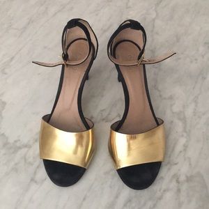 Chloe gold ankle strap heels 36.5